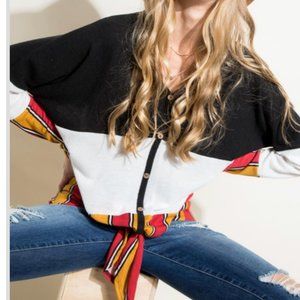 Multi Stripe Color Tie Top